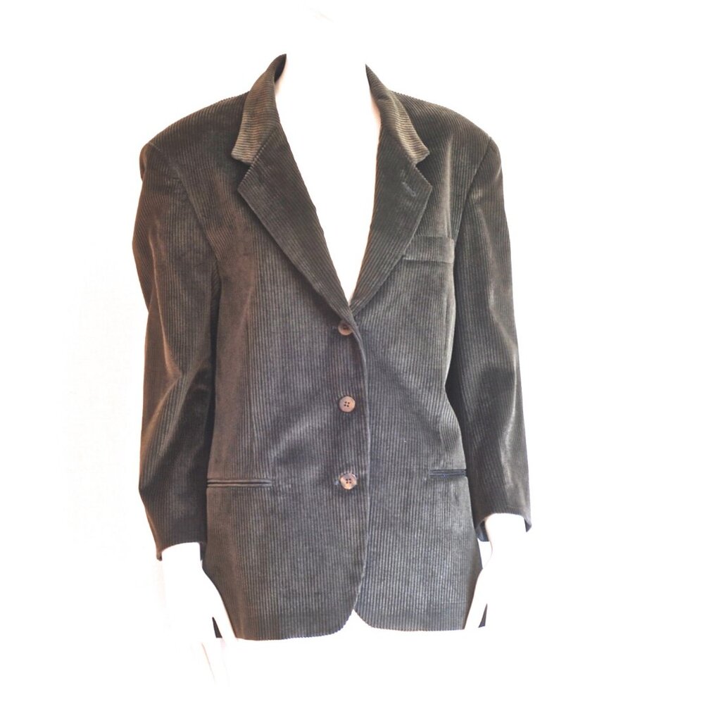 Blumarine Cotton Grey Corduroy Blazer - Italy